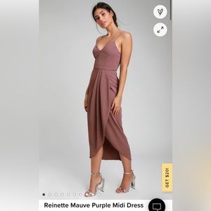 Lulus reinette mauve midi dress
